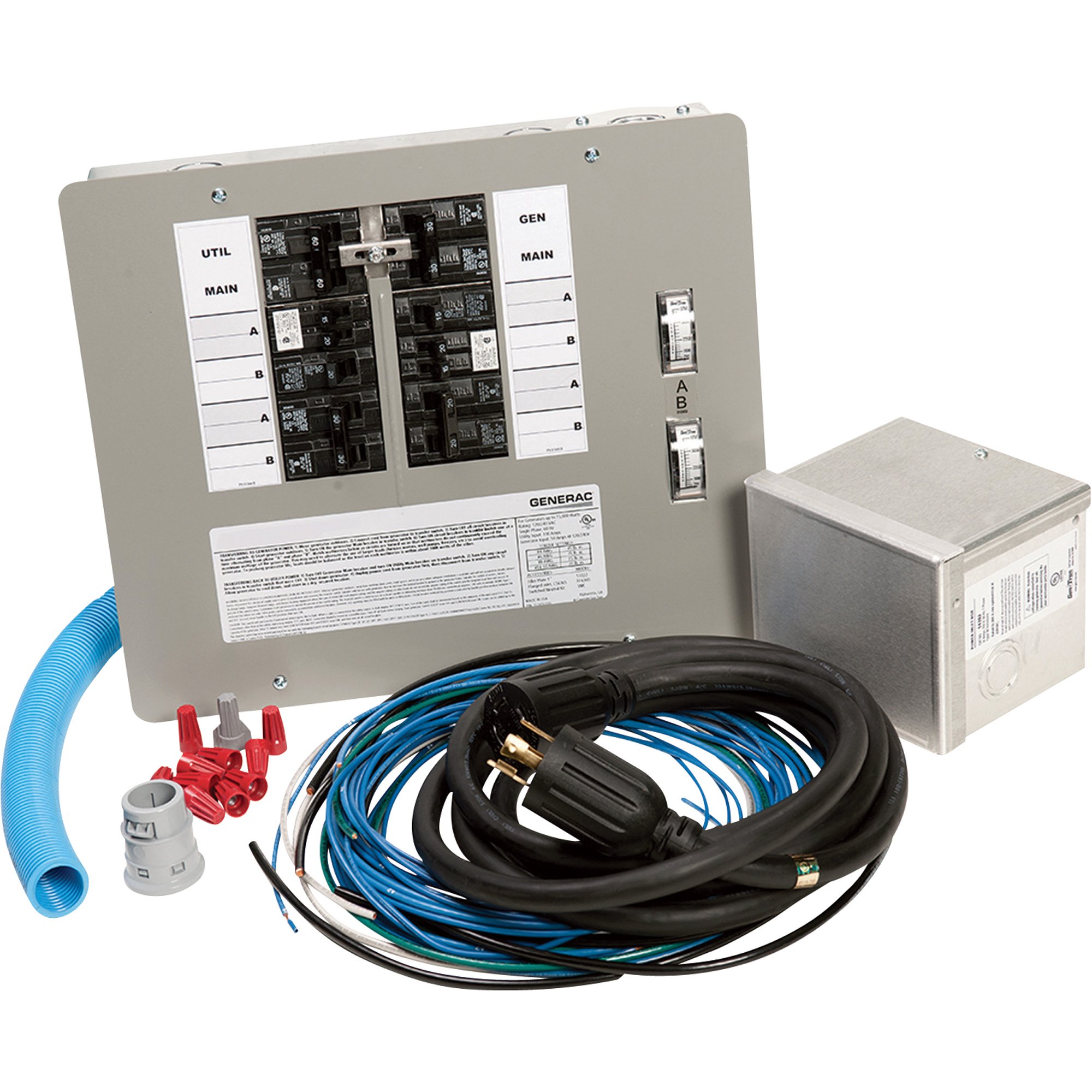 FREE SHIPPING — Generac Generator Indoor Transfer Switch — Expands to 16 Circuits, 30 Amps, Single Phase, Model# 6295